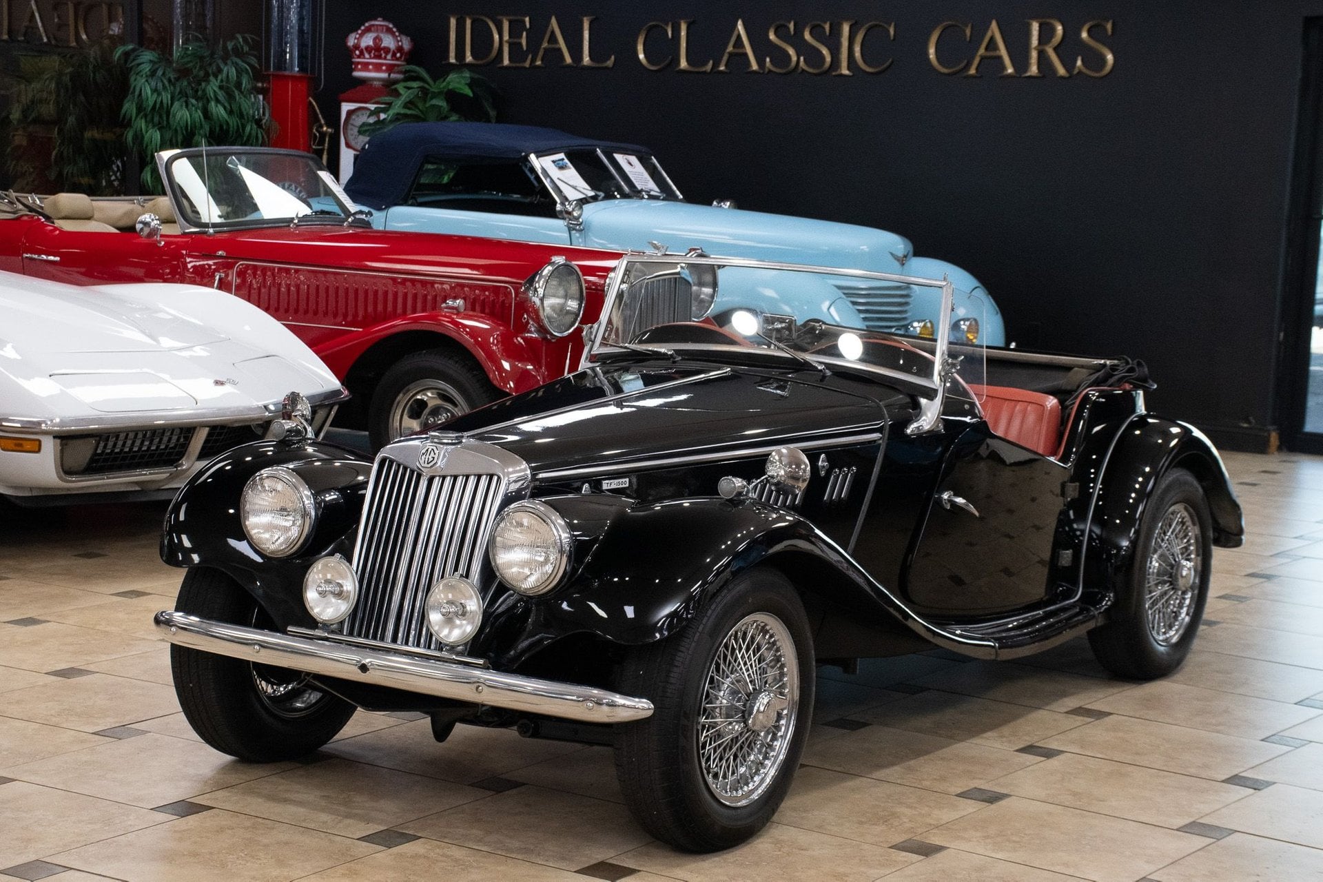 Black 1955 MG TF Convertible