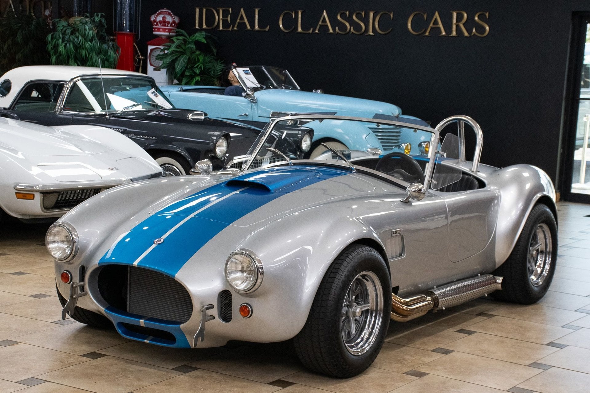 Silver & Blue 1965 Shelby Cobra Convertible  5-Speed Manual